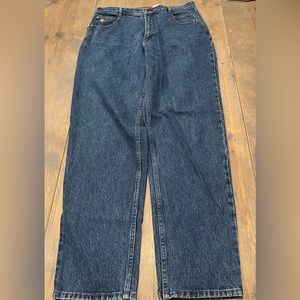 POSTED Relaxed 100 % Cotton Men’s Solid Blue Denim Jeans 35x32 Made in Hong Kong